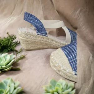 Calzaro Alpargatas | Alpargata Cuña Media Yute 750 Azul