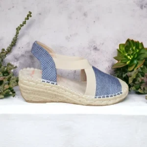 Calzaro Alpargatas | Alpargata Cuña Media Yute 750 Azul