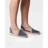 Calzaro Alpargatas | Alpargata Vegana Plana para Mujer en Tejido de Algodón-Verdi-V Azul Marino.