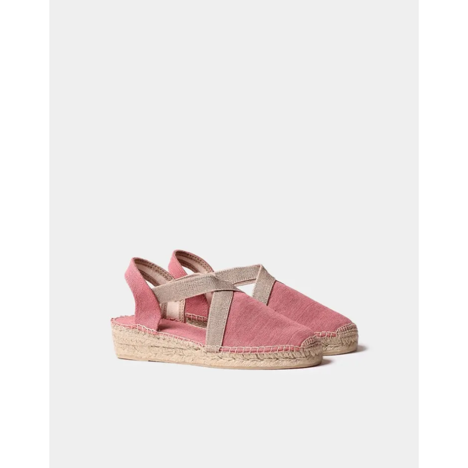 alpargata_vegana_plana_pa_0.webp Calzaro Alpargatas | Alpargata Vegana Plana para Mujer en Tejido de Algodón-Verdi-V Blush Rojo.