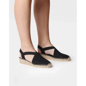 Calzaro Alpargatas | Alpargata Vegana Plana para Mujer con Elásticos Verona Negro