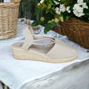 Calzaro Alpargatas | Alpargatas de Esparto Tela Piqué 835 Piedra Beige.