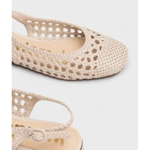 Calzaro Bailarinas | Bailarina Trenzado Bow 1002 Beige Natural