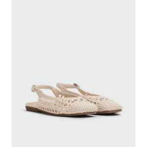 Calzaro Bailarinas | Bailarina Trenzado Bow 1002 Beige Natural