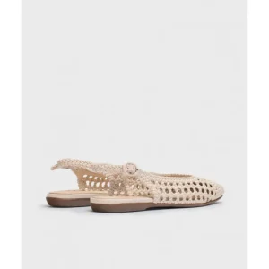 Calzaro Bailarinas | Bailarina Trenzado Bow 1002 Beige Natural