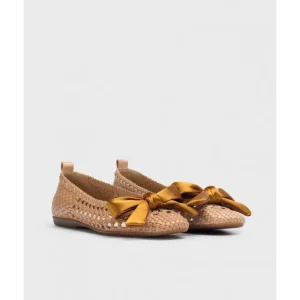 Calzaro Bailarinas | Bailarina Trenzado Bow 1001 Camel