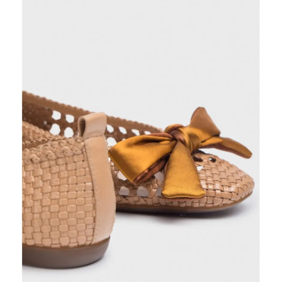bailarina_trenzado_bow__c_2.webp Calzaro Bailarinas | Bailarina Trenzado Bow 1001 Camel