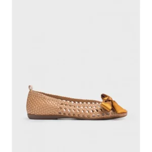 Calzaro Bailarinas | Bailarina Trenzado Bow 1001 Camel