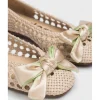 Calzaro Bailarinas | Bailarina Trenzado Bow 1001 Natural Beige