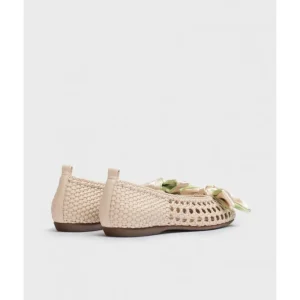 Calzaro Bailarinas | Bailarina Trenzado Bow 1001 Natural Beige