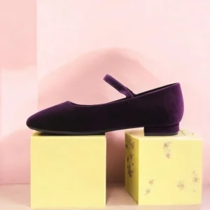 Calzaro Zapatos De Tac贸n | Bailarinas | Bailarinas Flexibles 459 en Terciopelo Purpura Morado