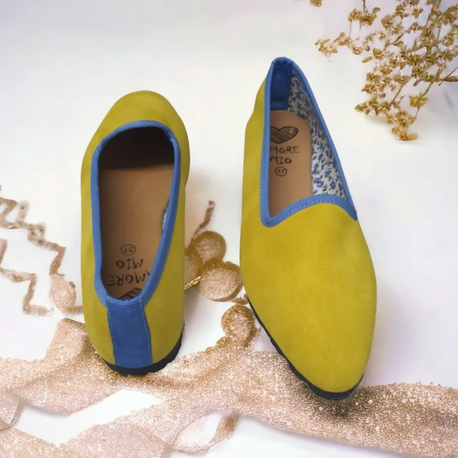 bailarinas_venecianas_de__3.webp Calzaro Casual | Bailarinas | Bailarinas Venecianas de Mujer Carla en Piel Afelpada Amarillo. Citron