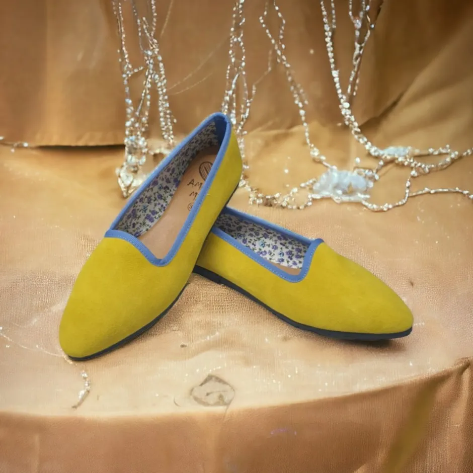 bailarinas_venecianas_de__5.webp Calzaro Casual | Bailarinas | Bailarinas Venecianas de Mujer Carla en Piel Afelpada Amarillo. Citron