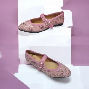 Calzaro Bailarinas | Casual | Bailarinas Venecianas Trabilla de Mujer Berta en Piel Rosa Leopardo