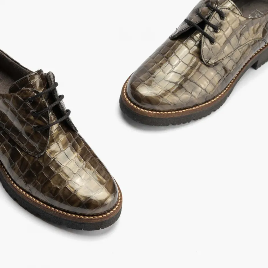 blucher__en_coco_para_muj_0-1.webp Calzaro Zapatos Con Cordones | Confort | Blucher 10081 en Coco para Mujer, Color Humo.