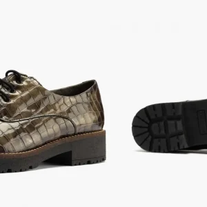 Calzaro Zapatos Con Cordones | Confort | Blucher 10081 en Coco para Mujer, Color Humo.