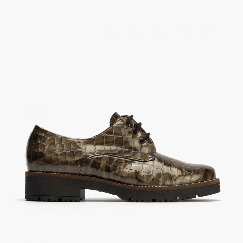 blucher__en_coco_para_muj_2-1.webp Calzaro Zapatos Con Cordones | Confort | Blucher 10081 en Coco para Mujer, Color Humo.