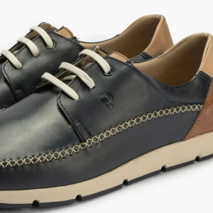 Calzaro Zapatos Con Cordones | Blucher Bordón Hombre 4051 Slip en Piel con Cordones Azul Marino