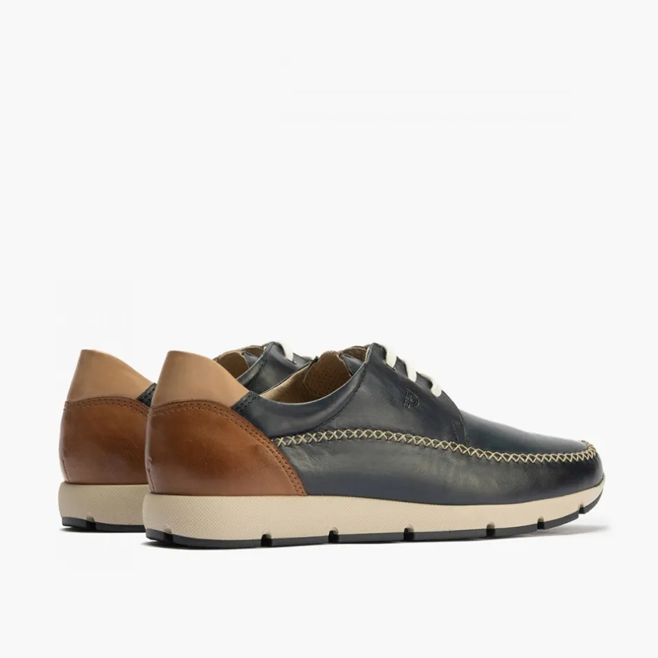blucher_bordn_hombre__sli_3.webp Calzaro Zapatos Con Cordones | Blucher Bordón Hombre 4051 Slip en Piel con Cordones Azul Marino