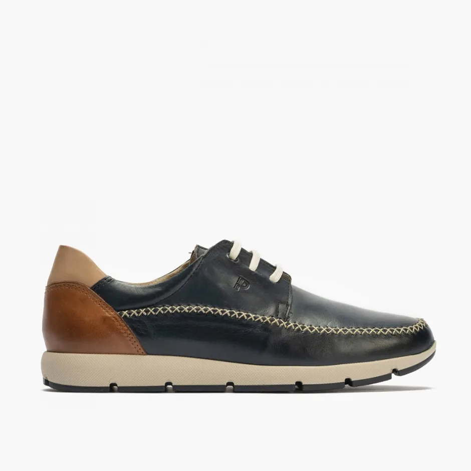 blucher_bordn_hombre__sli_4.webp Calzaro Zapatos Con Cordones | Blucher Bordón Hombre 4051 Slip en Piel con Cordones Azul Marino