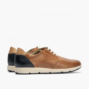 Calzaro Zapatos Con Cordones | Blucher Casual Hombre Piel Cordones 4054 Slip en Marrón Claro Cuero