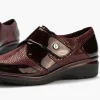 Calzaro Confort | Blucher de Velcro con Lycra 5311 color Burdeos para mujer