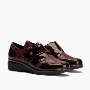 Calzaro Confort | Blucher de Velcro con Lycra 5311 color Burdeos para mujer