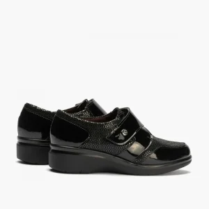 Calzaro Confort | Blucher de Velcro con Lycra 5311 color Negro para mujer