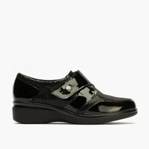 Calzaro Confort | Blucher de Velcro con Lycra 5311 color Negro para mujer