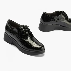 Calzaro Zapatos Con Cordones | Confort | Blucher en Coco de Mujer 10057 Color Negro.