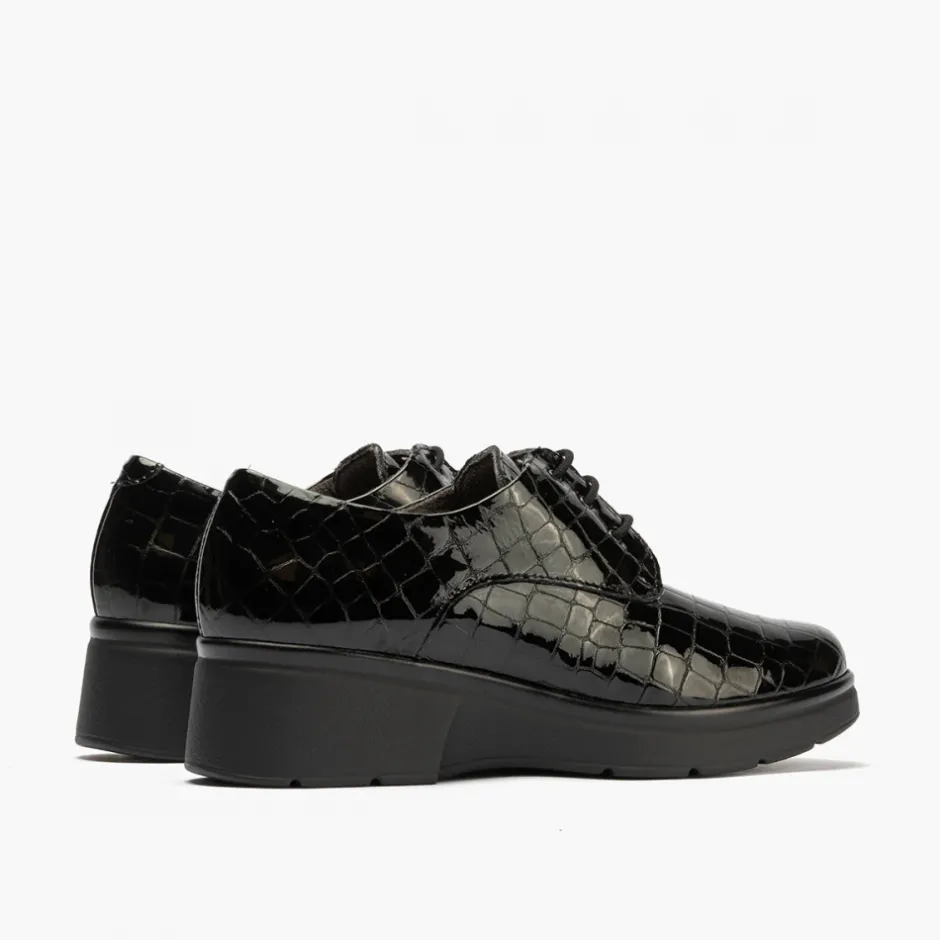 blucher_en_coco_de_mujer__2.webp Calzaro Zapatos Con Cordones | Confort | Blucher en Coco de Mujer 10057 Color Negro.