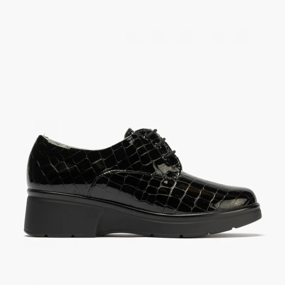 blucher_en_coco_de_mujer__3.webp Calzaro Zapatos Con Cordones | Confort | Blucher en Coco de Mujer 10057 Color Negro.