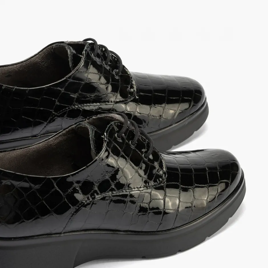 blucher_en_coco_de_mujer__4.webp Calzaro Zapatos Con Cordones | Confort | Blucher en Coco de Mujer 10057 Color Negro.
