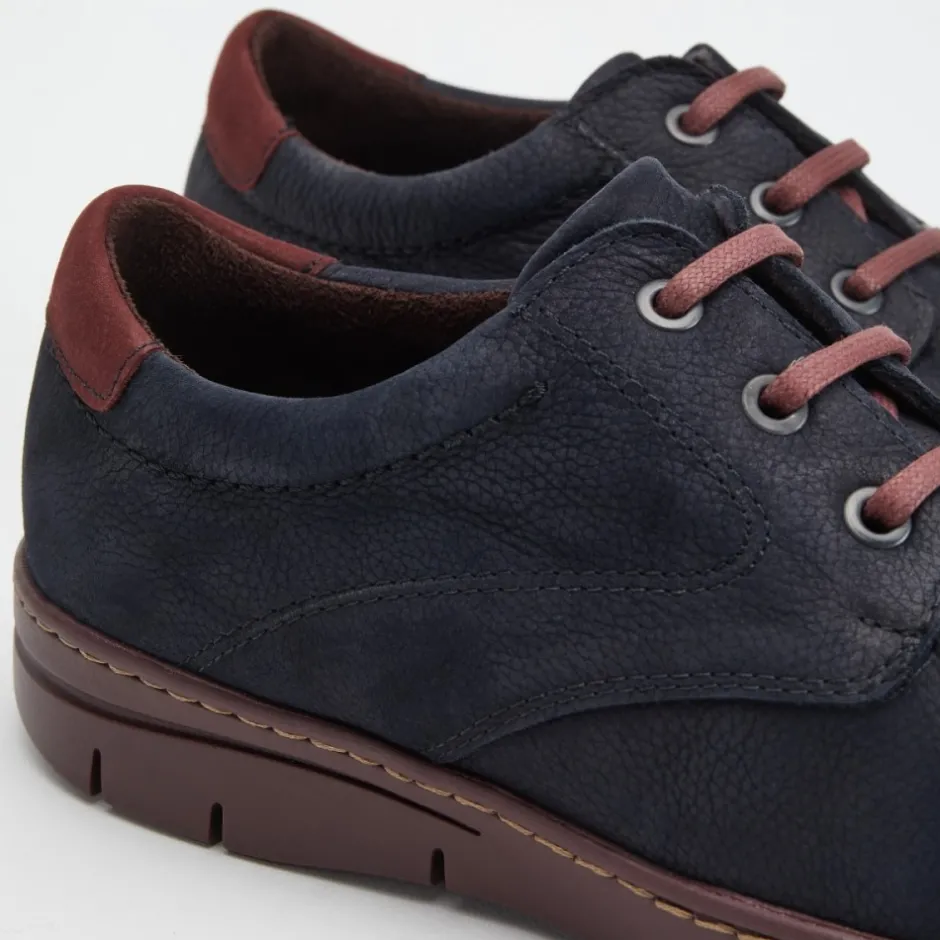 blucher_hombre__combinado_2.webp Calzaro Zapatos Con Cordones | Blucher Hombre 4962 Combinado en Nobuck Azul