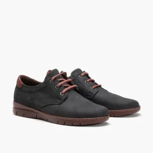 Calzaro Zapatos Con Cordones | Blucher Hombre 4962 Combinado en Nobuck Azul