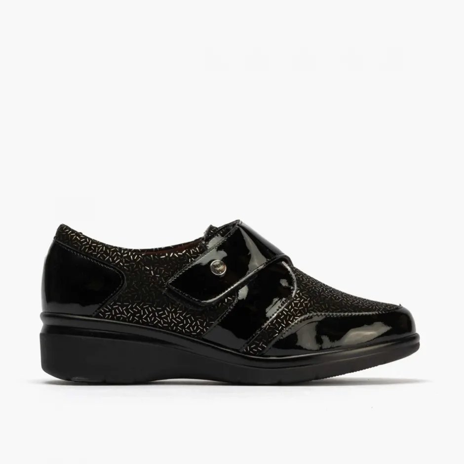 blucher_lycra_con_velcro__4.webp Calzaro Confort | Blucher Lycra con Velcro para Mujer 10021 Color Negro.
