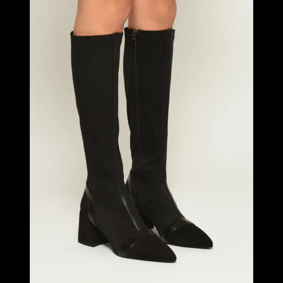 bota_alta_de_lycra_j_con__0.webp Calzaro Botas Y Botines Mujer | Bota Alta de Lycra 462J005 con Tacón Ancho.