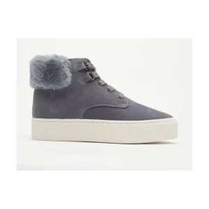 Calzaro Botas De Pelo | Bota Cordón Pelo Frida Serraje Gris Malva