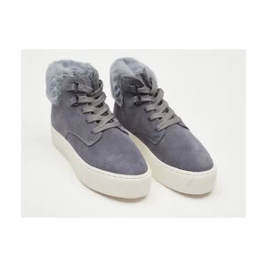 Calzaro Botas De Pelo | Bota Cordón Pelo Frida Serraje Gris Malva