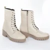 Calzaro Botas Bajas Y Botines | Bota Cordon 36 Crema Hielo
