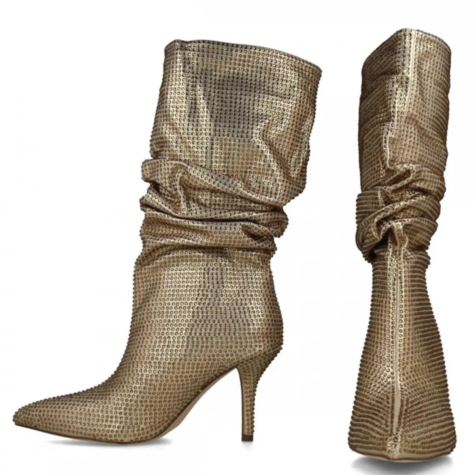 bota_fantasa_strass__oro_3.webp Calzaro Botas Y Botines Mujer | Bota Fantasía Strass 24574 Oro.
