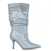 Calzaro Botas Y Botines Mujer | Bota Fantasía Strass 24574 Plata.