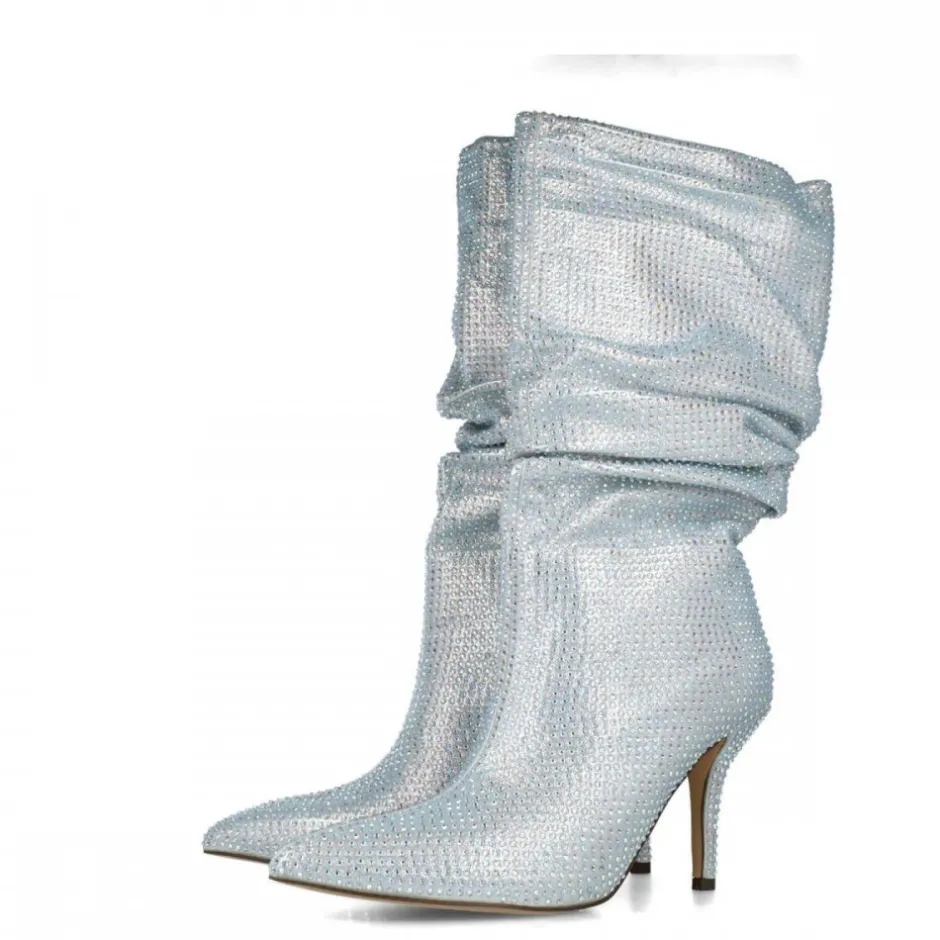 bota_fantasa_strass__plat_1.webp Calzaro Botas Y Botines Mujer | Bota Fantasía Strass 24574 Plata.