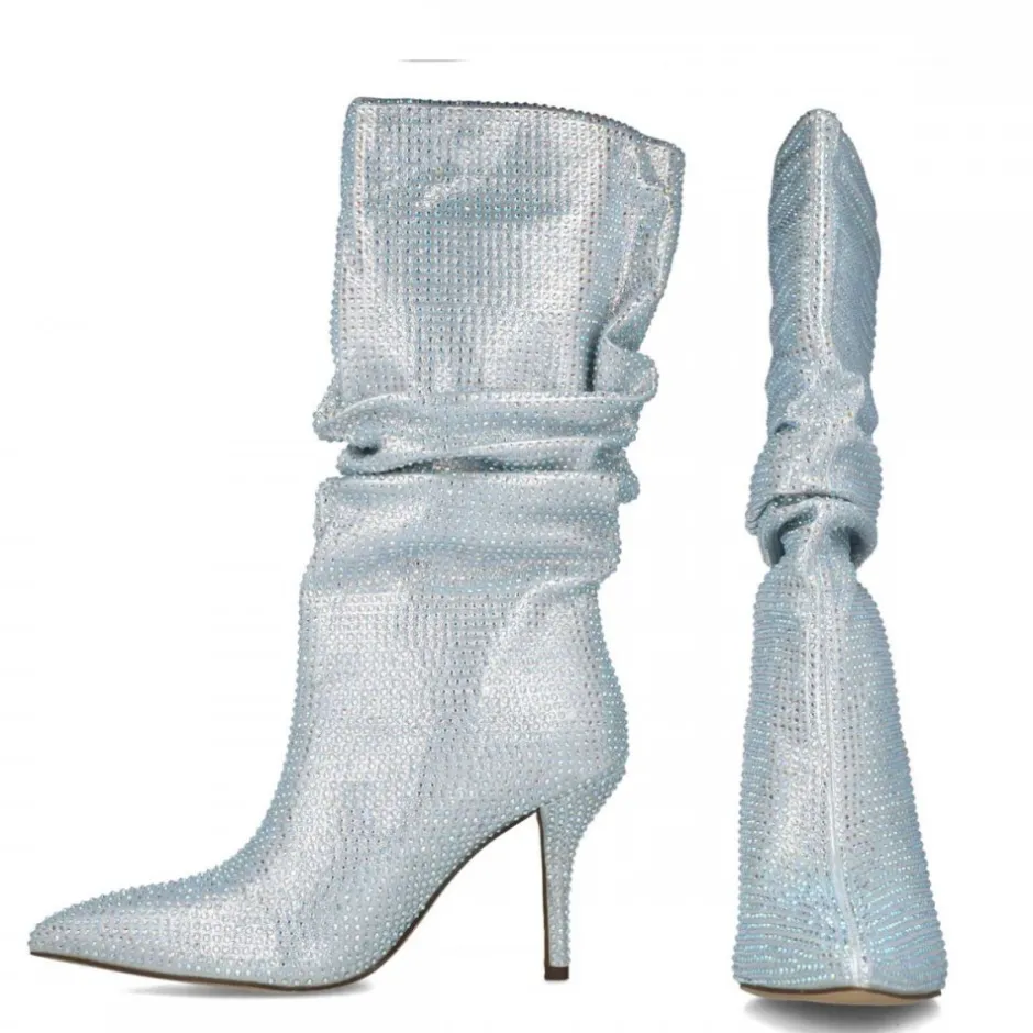 bota_fantasa_strass__plat_3.webp Calzaro Botas Y Botines Mujer | Bota Fantasía Strass 24574 Plata.