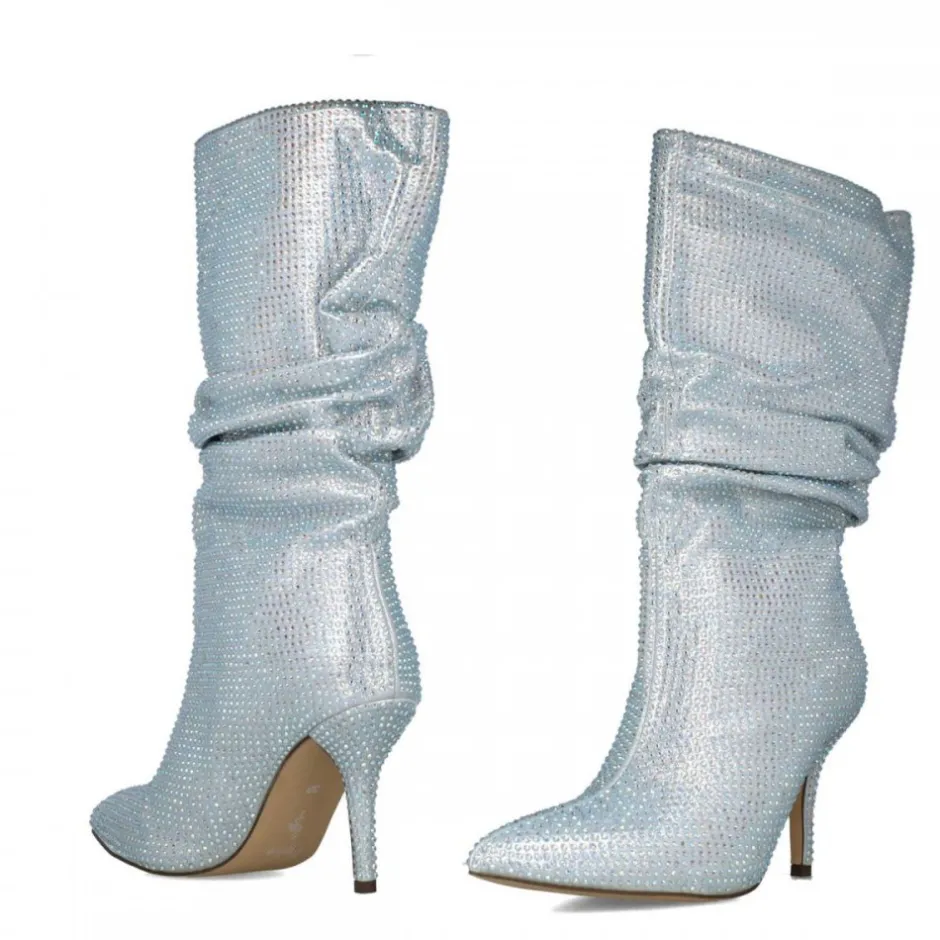 bota_fantasa_strass__plat_4.webp Calzaro Botas Y Botines Mujer | Bota Fantasía Strass 24574 Plata.
