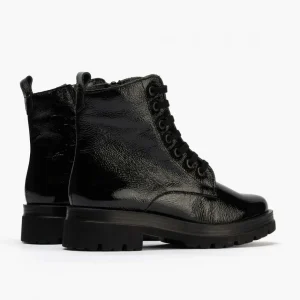 Calzaro Botas Y Botines Mujer | Botas Bajas Y Botines | Bota Militar 10099 en Charol Mujer Color Negro.