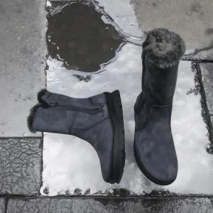 Calzaro Casual | Botas De Pelo | Bota Mujer Pelo Serraje Grafito Membrana Impermeable 9072 Water Proof