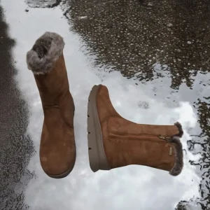Calzaro Casual | Botas De Pelo | Bota Mujer Pelo Serraje Tabaco Membrana Impermeable 9072 Water Proof