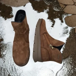 Calzaro Casual | Botas Y Botines Mujer | Bota Mujer Serraje Tabaco Membrana Impermeable 9073 Water Proof