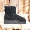 Calzaro Casual | Botas De Pelo | Bota Pelo Lescun Serraje Negro Tipo Australiano.